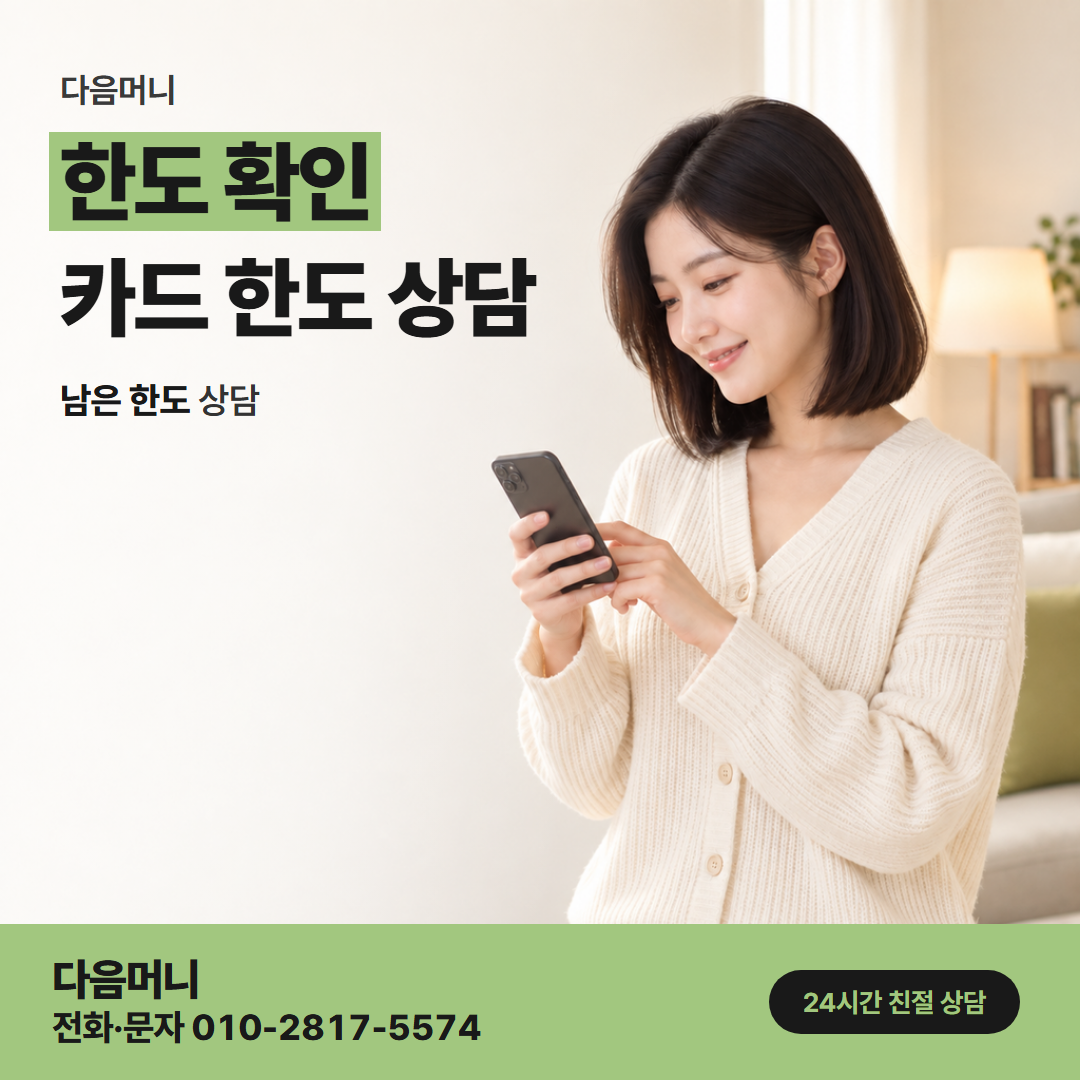 다음머니 대전카드깡 남은 한도를 함께 조회하는 업체 상담